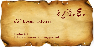 Ötves Edvin névjegykártya